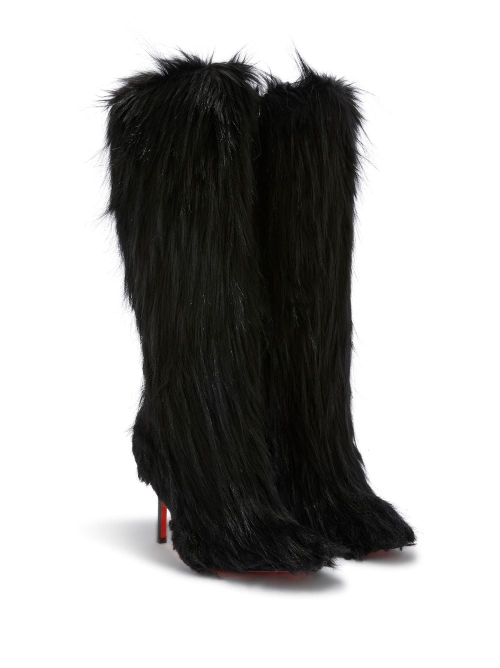 100mm faux-fur stiletto boots - 2