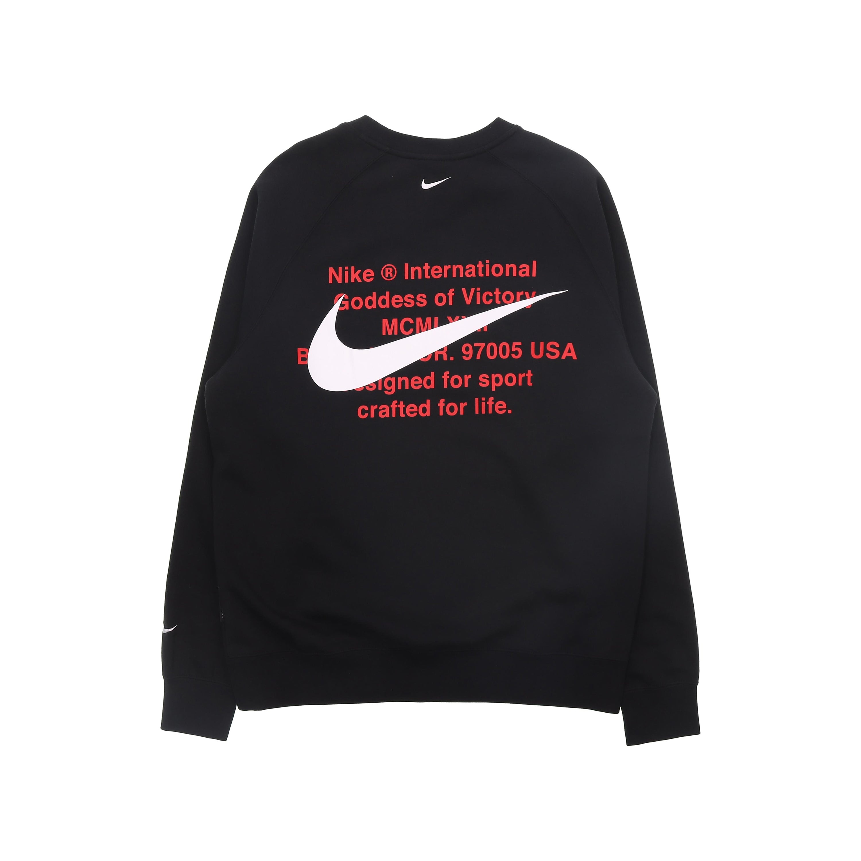 Nike Embroidered Fleece Lined Stay Warm Round Neck Pullover Black DD5079-010 - 2