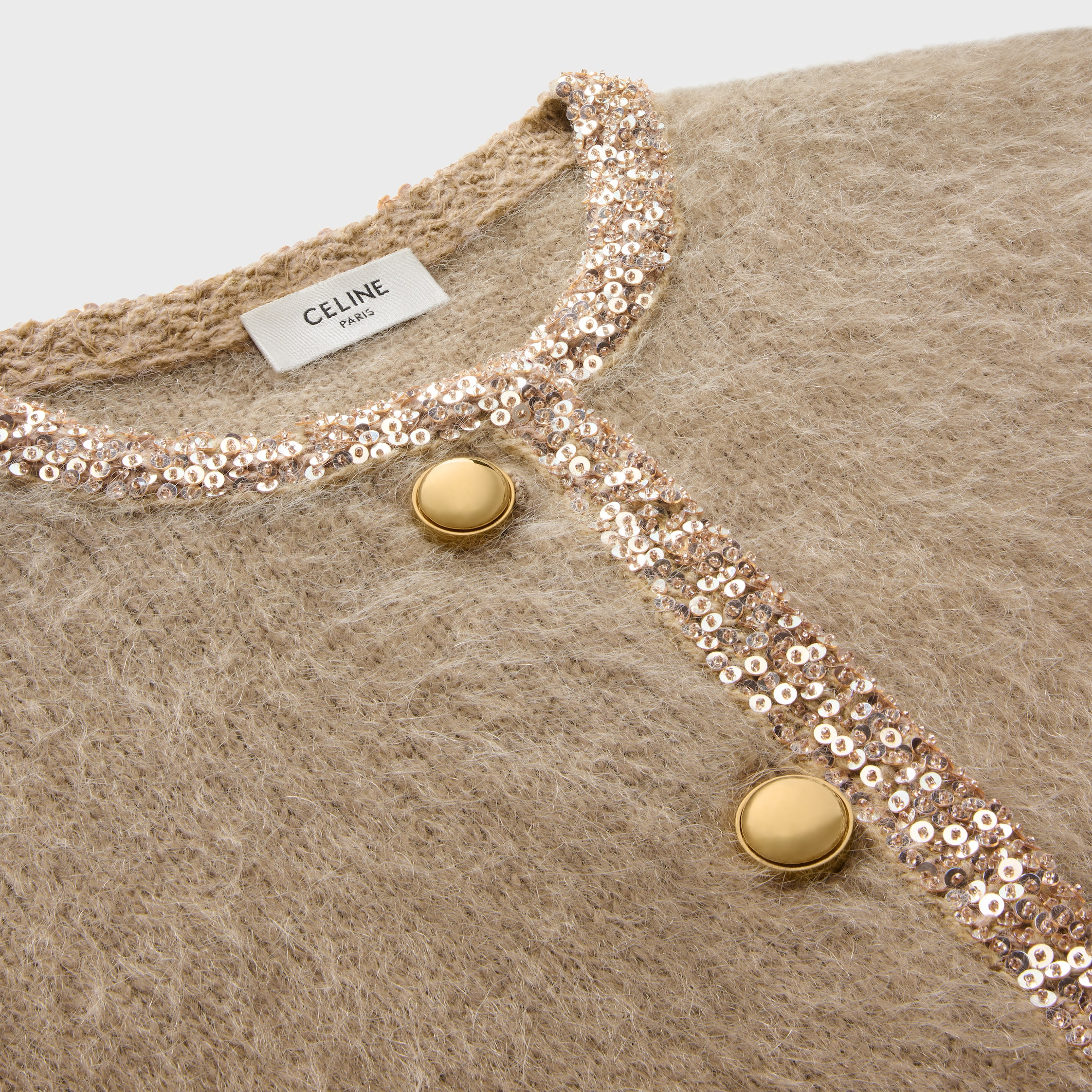 embroidered cardigan jacket in brushed mohair - 3