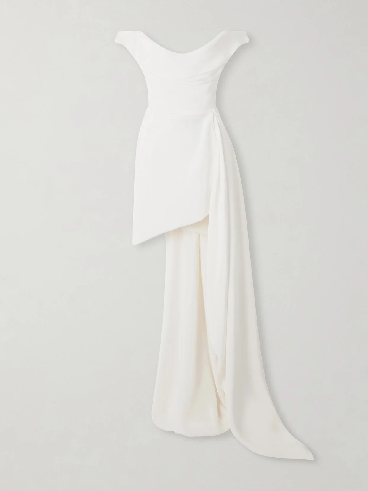 Comet Asymmetric Draped Silk-cady Mini Dress - 1