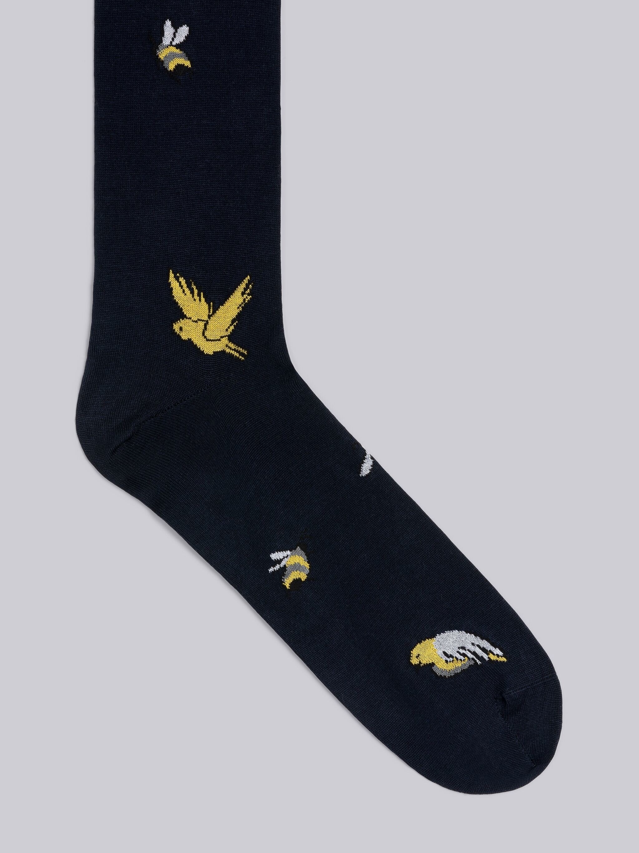 COTTON BIRDS AND BEES HALF DROP MID CALF SOCKS - 2