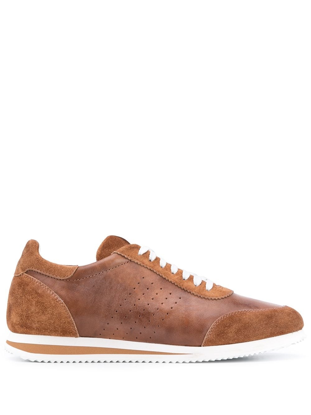 suede-panel low-top sneakers - 1