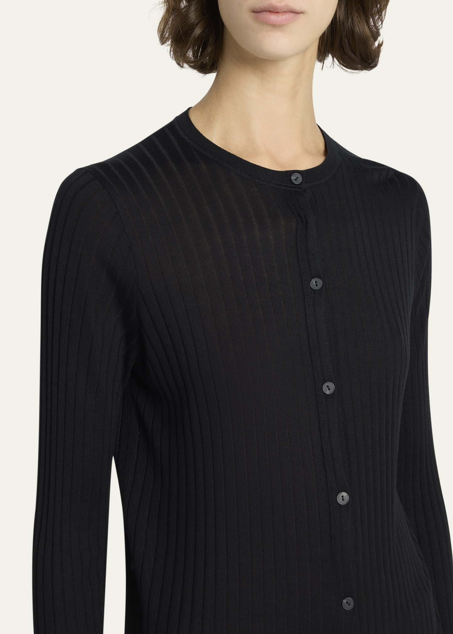 Kanya Wide Rib Crewneck Cardigan - 5