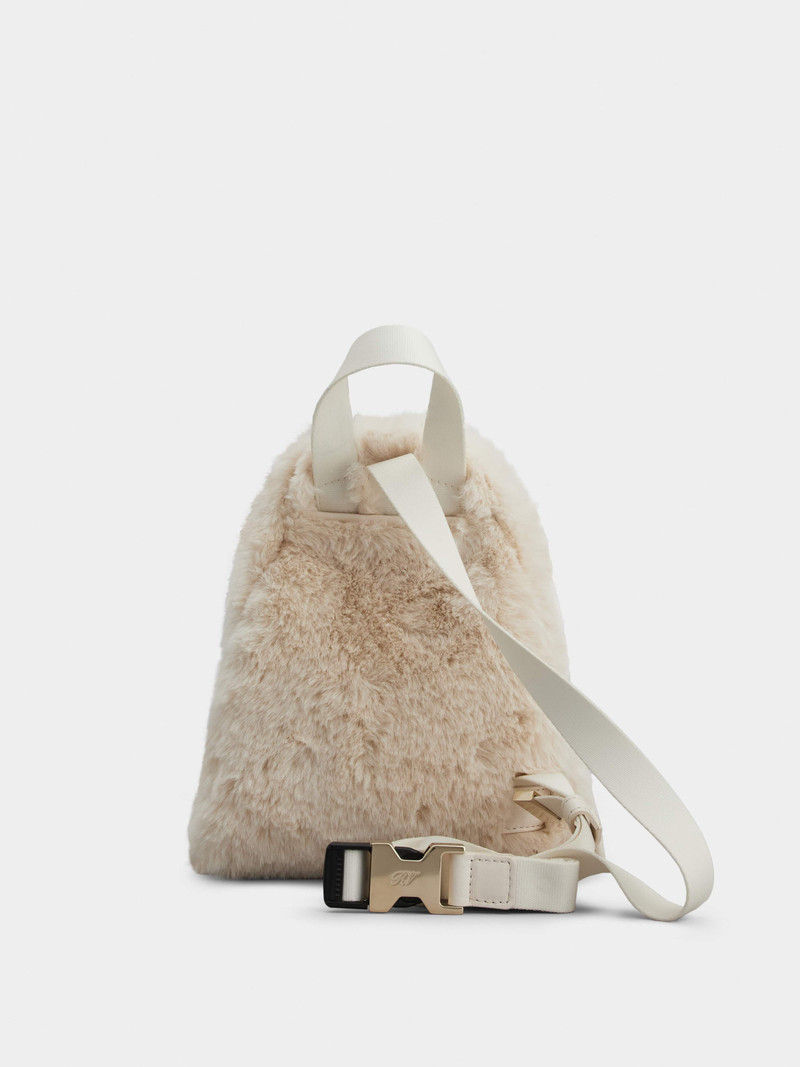 Walky Viv' Strass Buckle Mini Backpack in Faux Fur 5