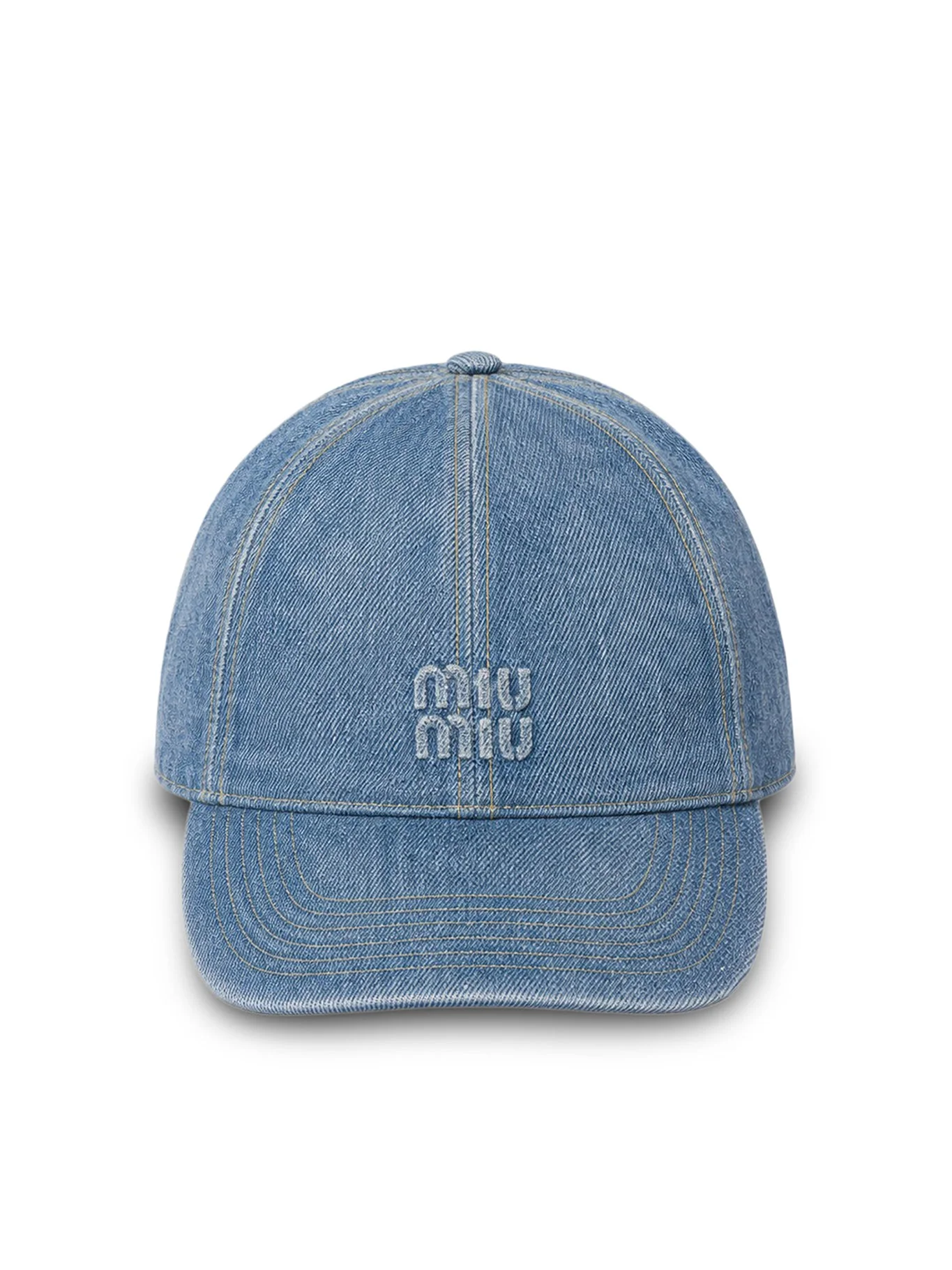 WASHED DENIM BASEBALL CAP - 1