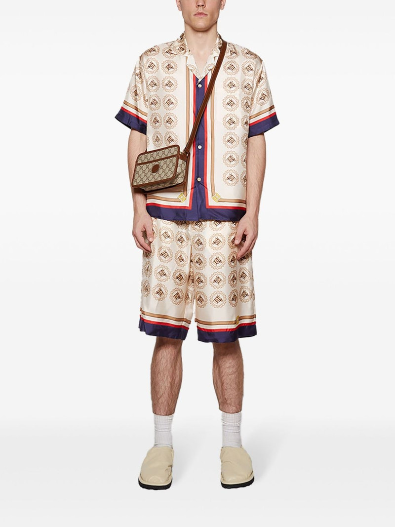 GUCCI graphic-print silk shorts outlook
