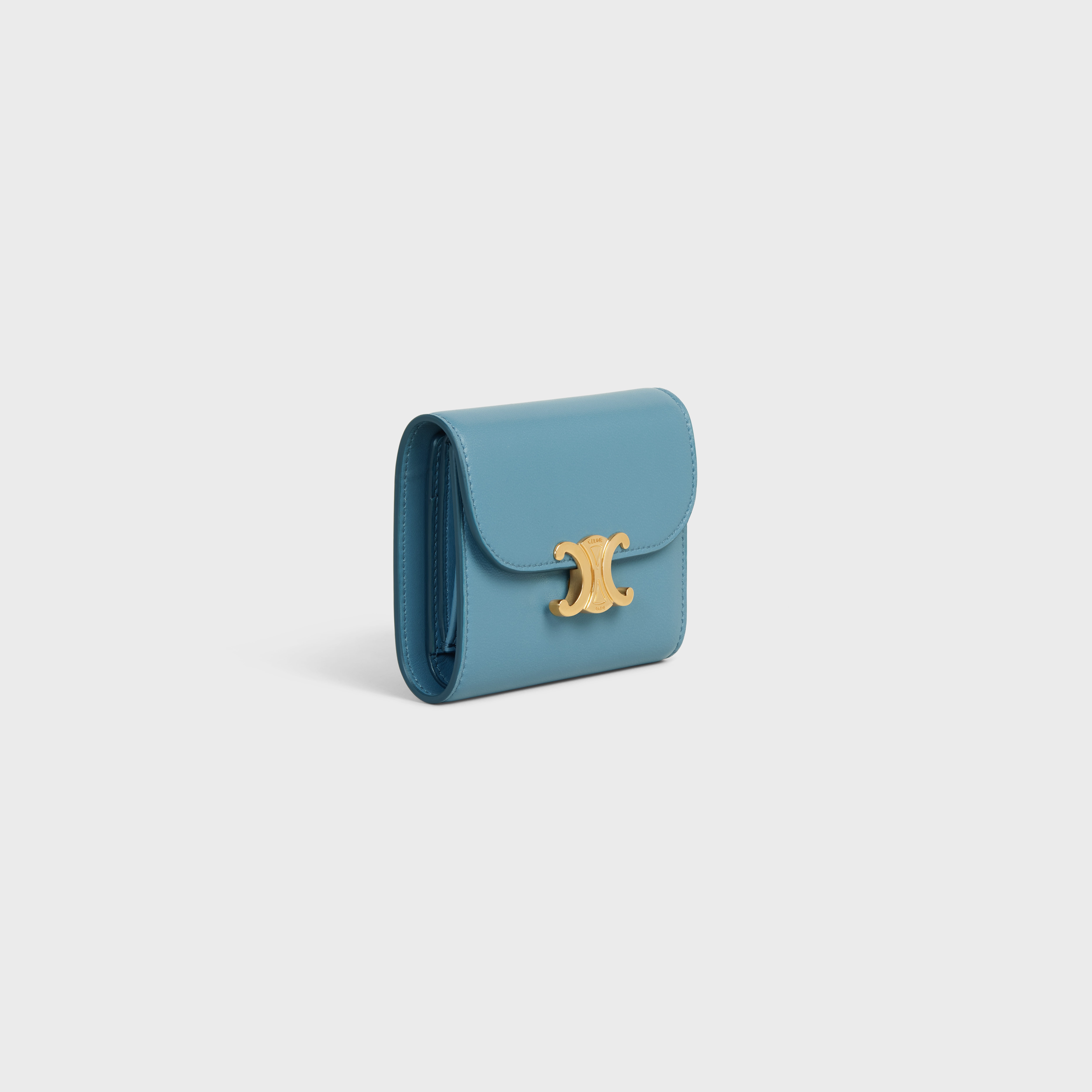 Triomphe Small Flap Wallet in Shiny calfskin - 2