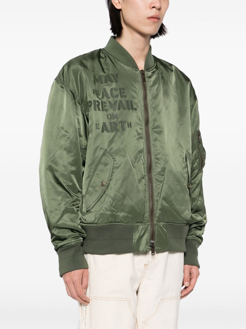 logo-printed bomber jacket - 3