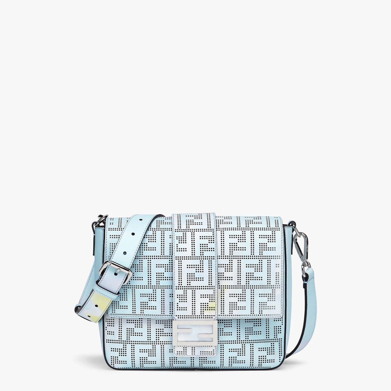 Sunset yellow and lilac perforated leather bag - 1