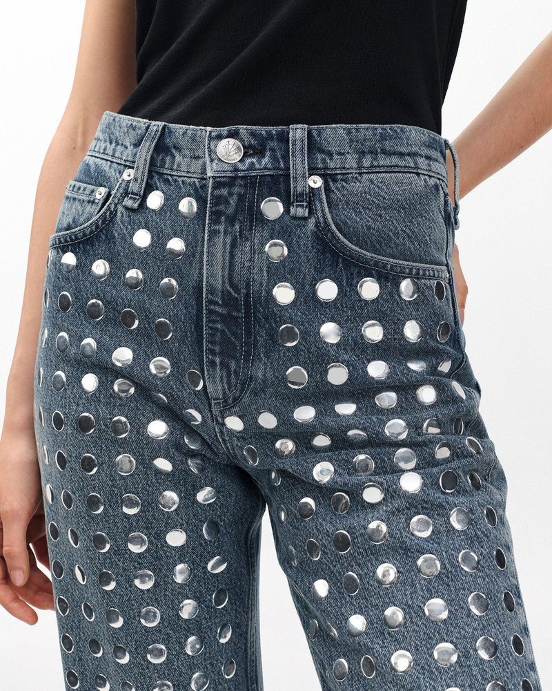 Shea Relaxed Straight Jeans Lightweight Rigid in Studded Kingston 5