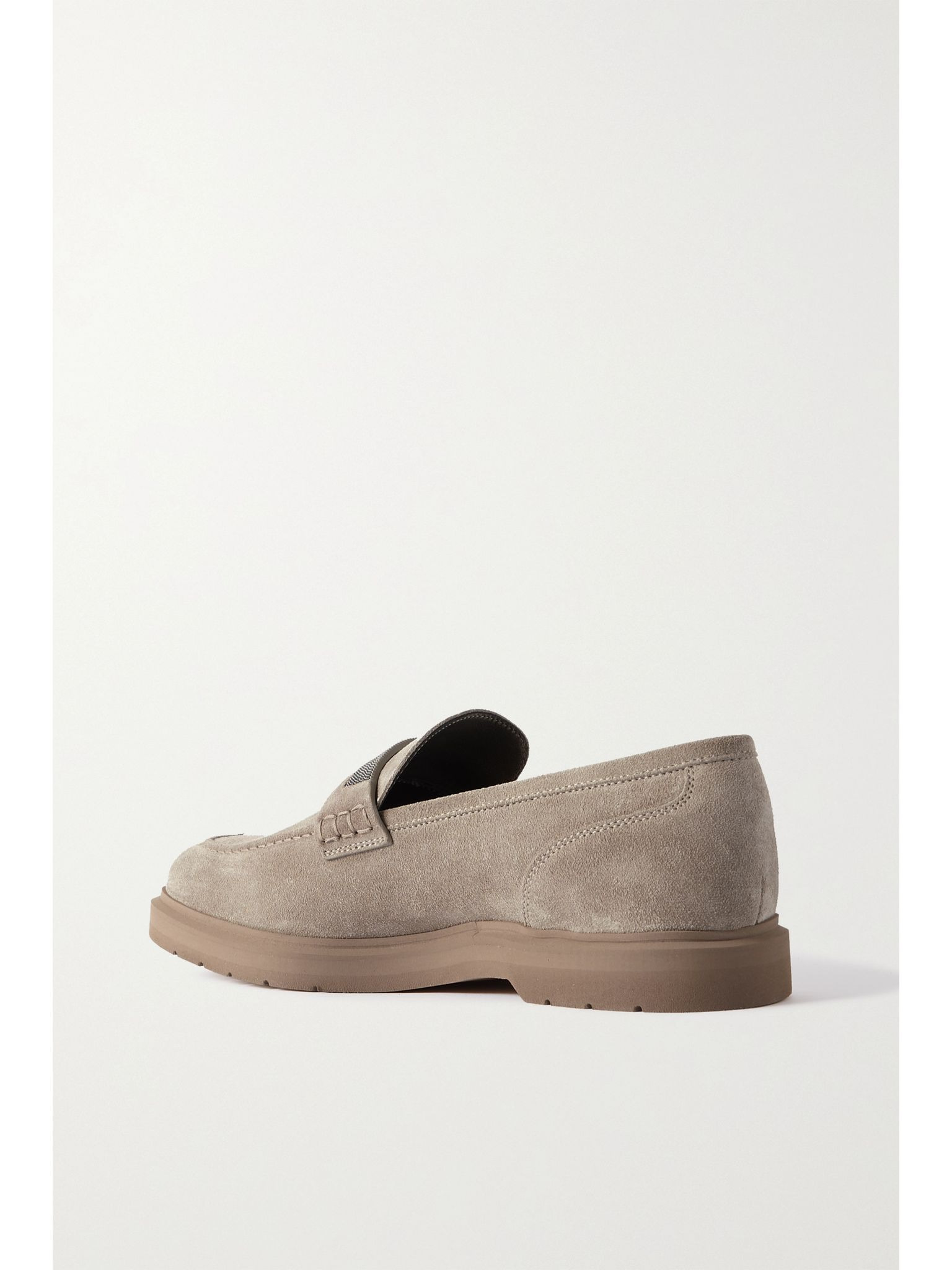 Embellished suede loafers Gray - 3