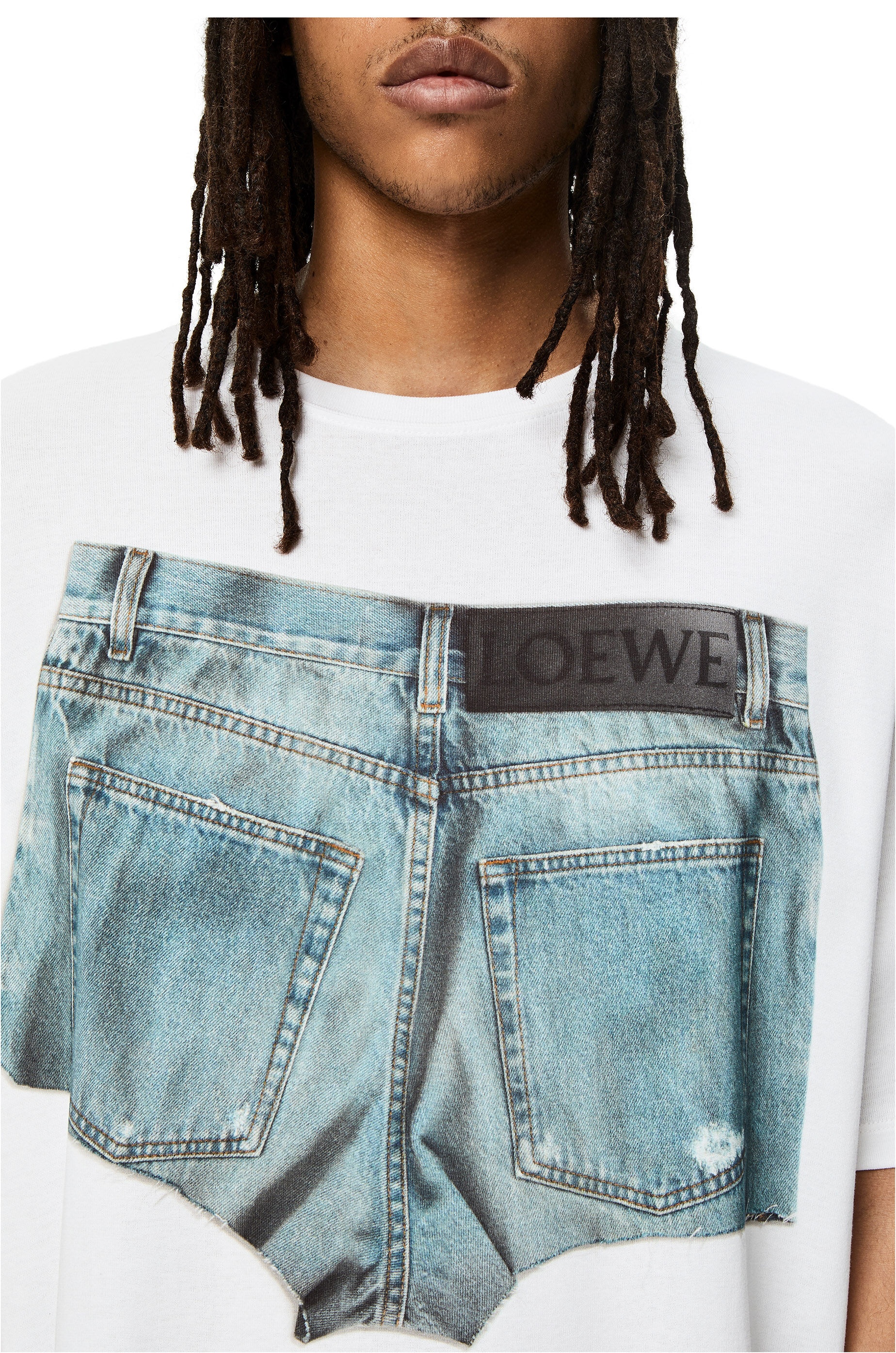 Denim shorts print T-shirt in cotton - 5