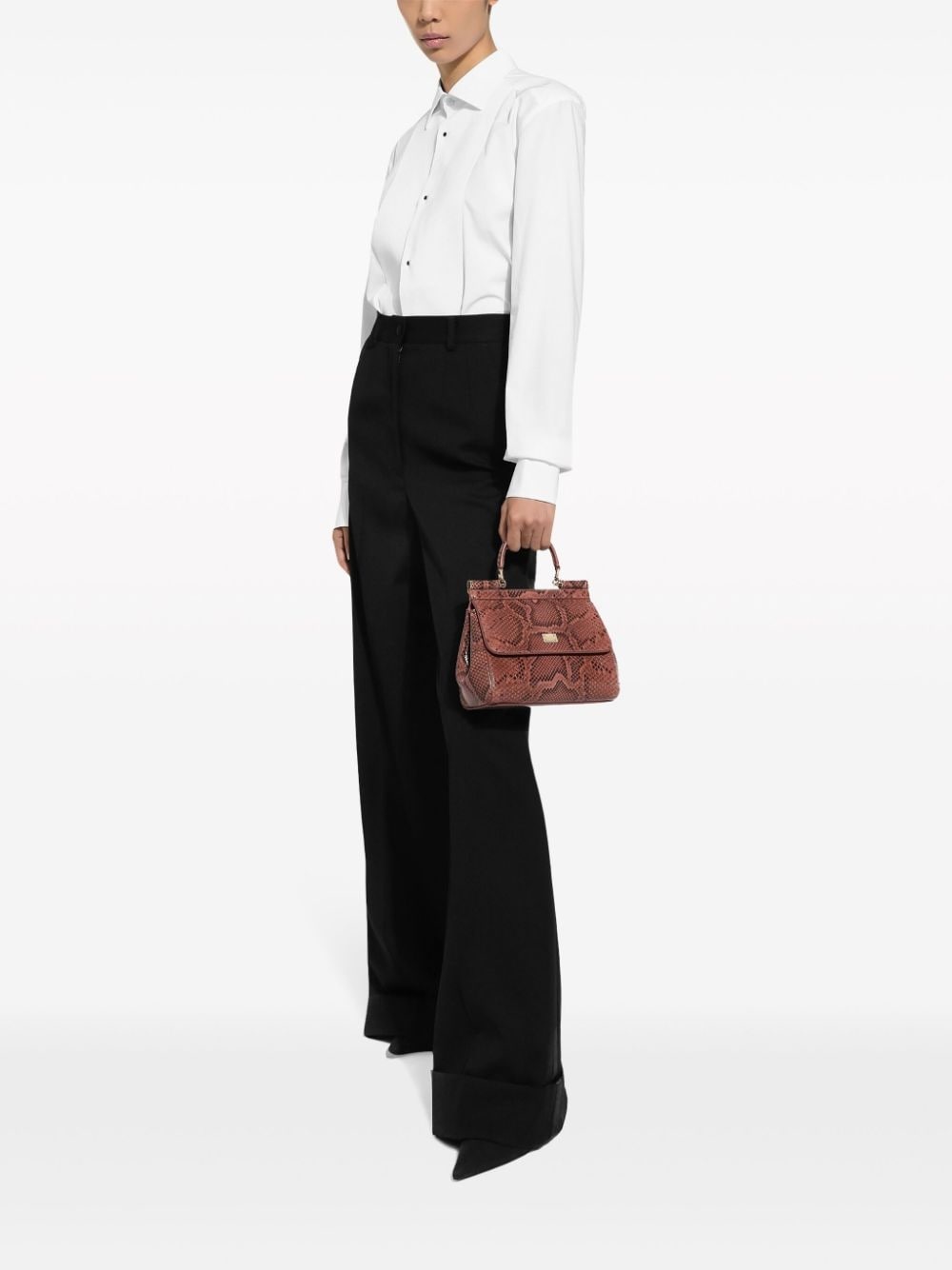 logo-plaque snakeskin tote bag - 2