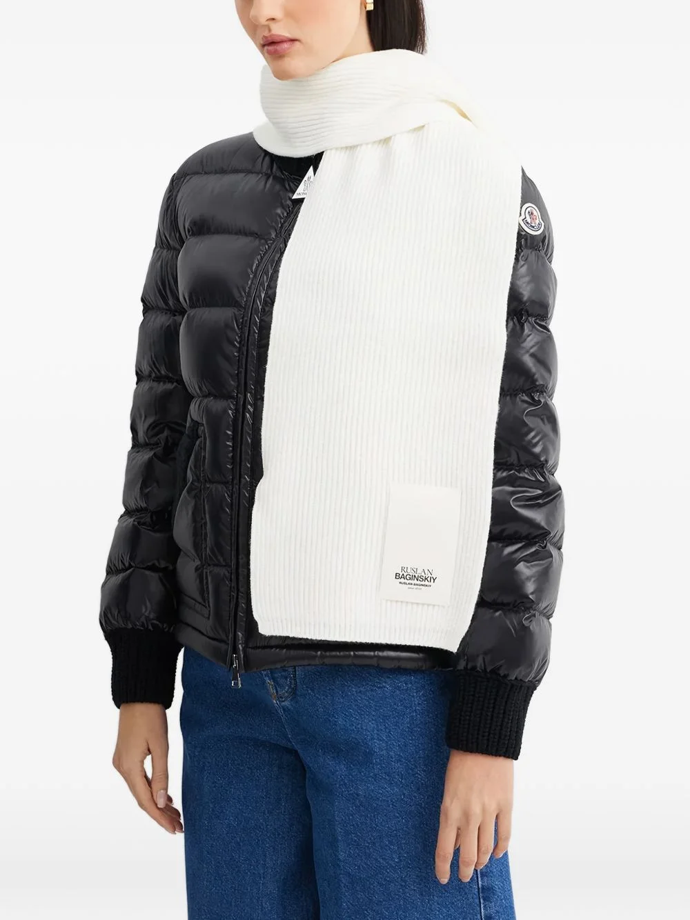 logo patch scarf - 1