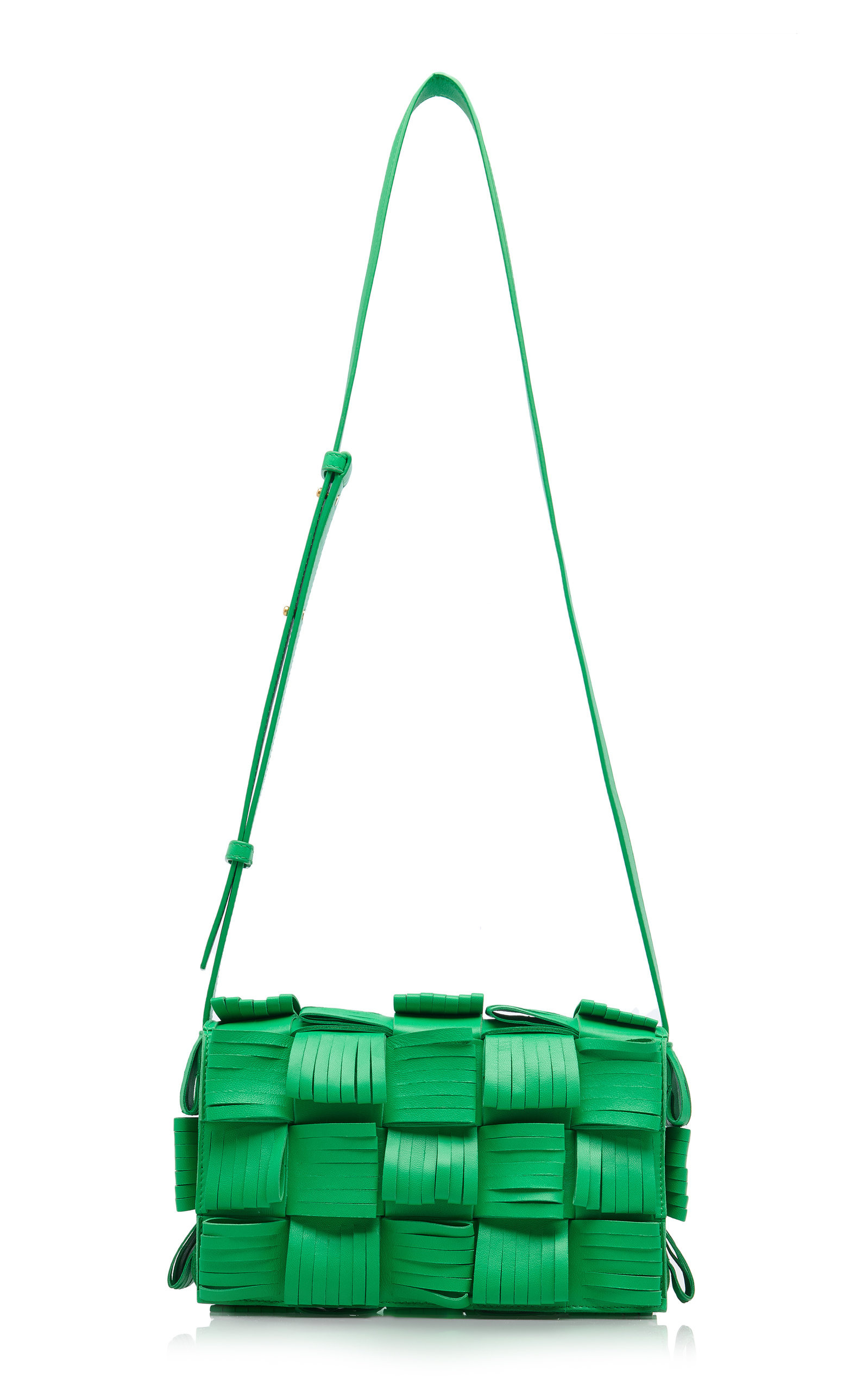 The Cassette Fringed Leather Bag green - 7