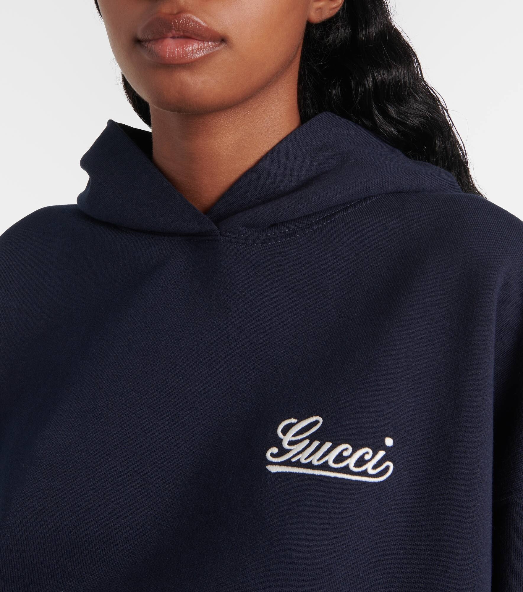 Logo cotton jersey hoodie - 4