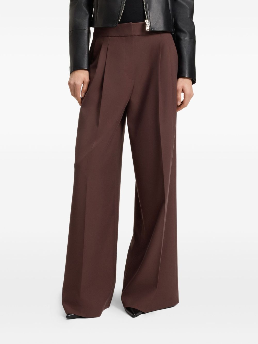 pleated wide-leg trousers - 4