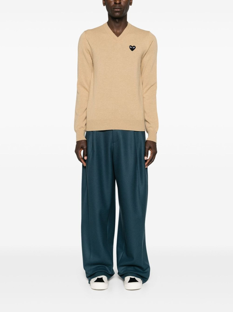 Comme des Garçons PLAY heart-patch wool jumper outlook