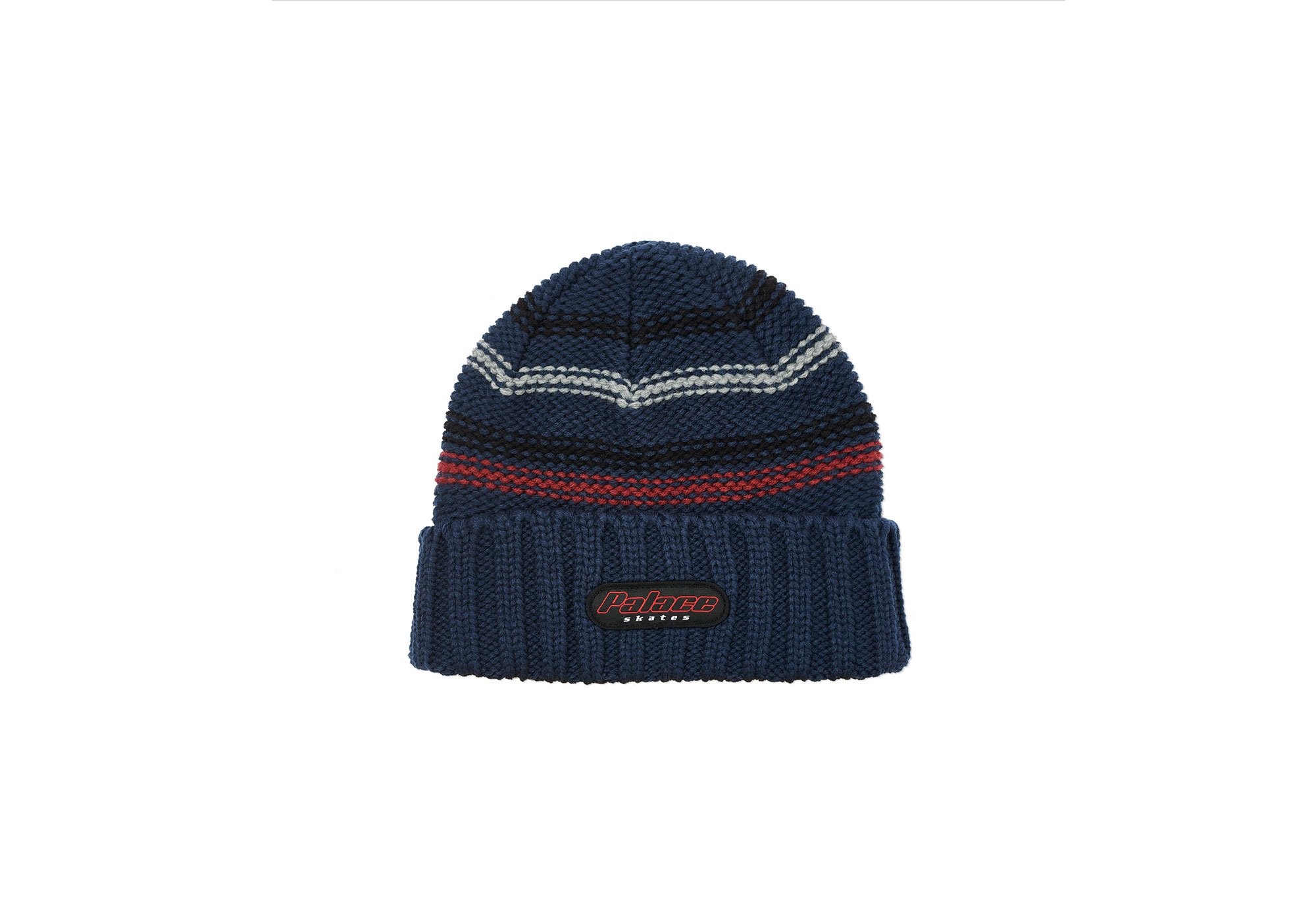 STRIPE RIB BEANIE NAVY - 1