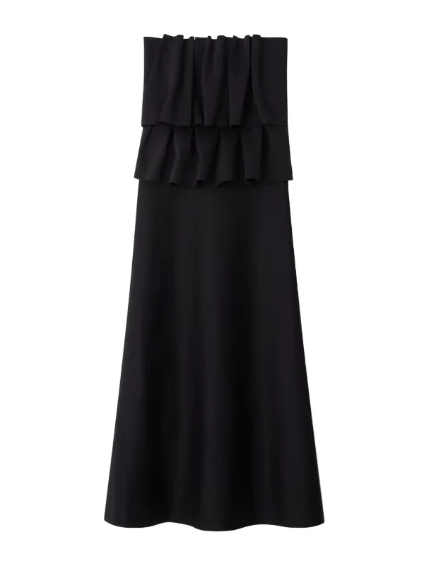 Sculpted Tube Dress in Black - 1