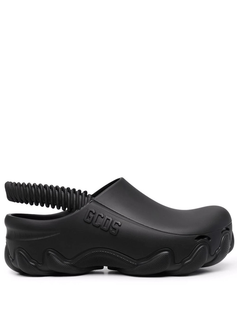embossed-logo slingback clogs 1