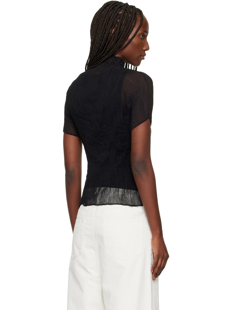 Black Chiffon Twist T-shirt 3