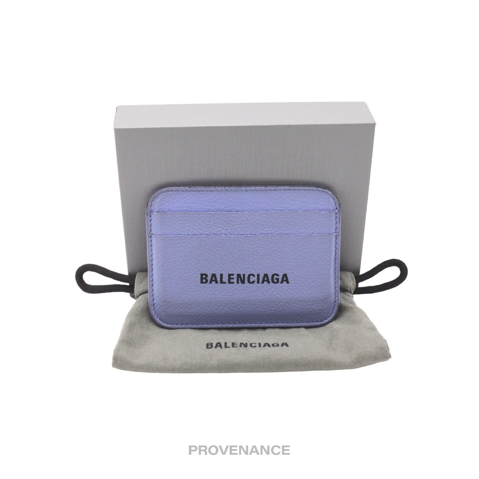 Balenciaga Logo Card Holder Wallet - Powder Blue Leather - 1