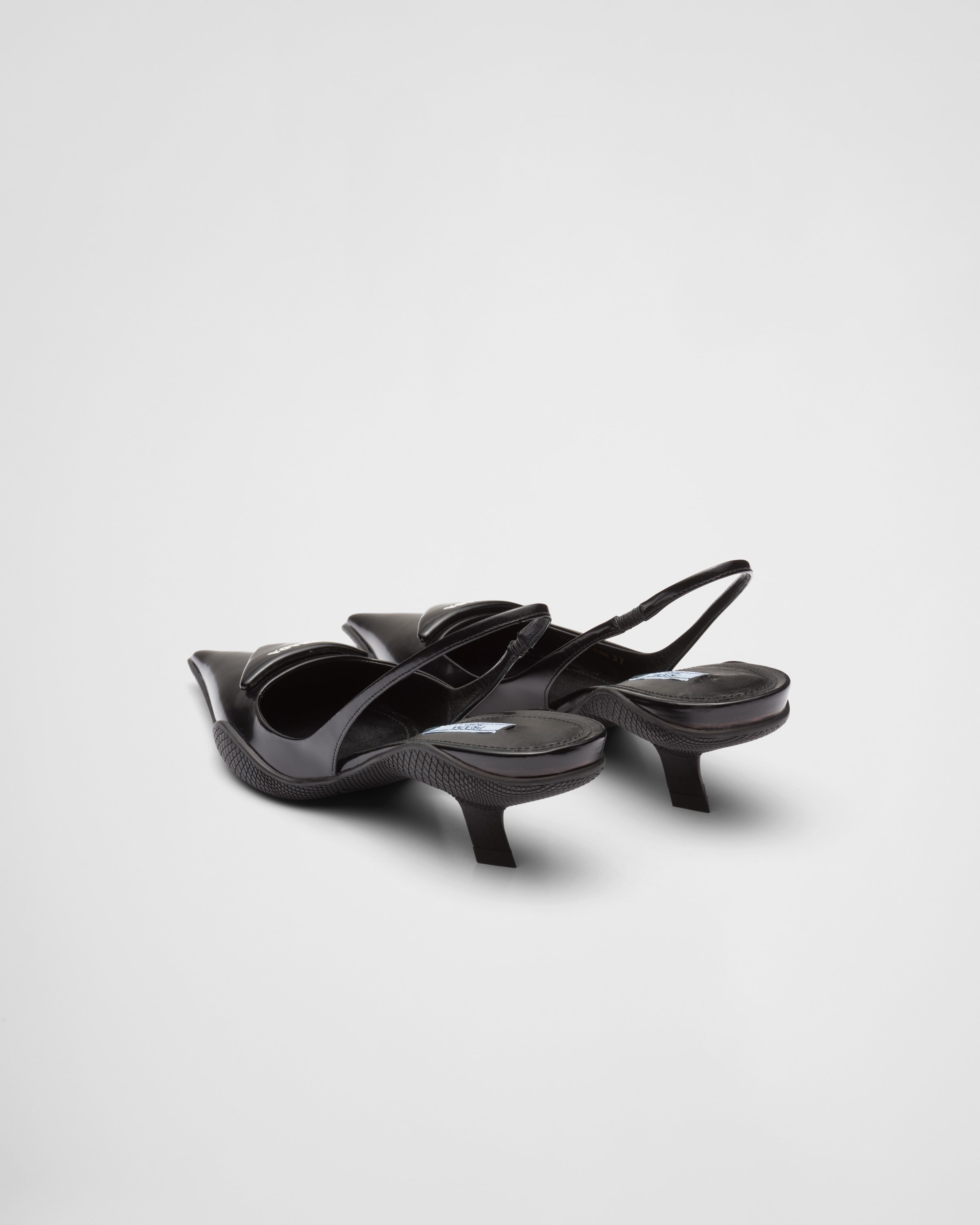 Brushed leather slingback pumps - 5