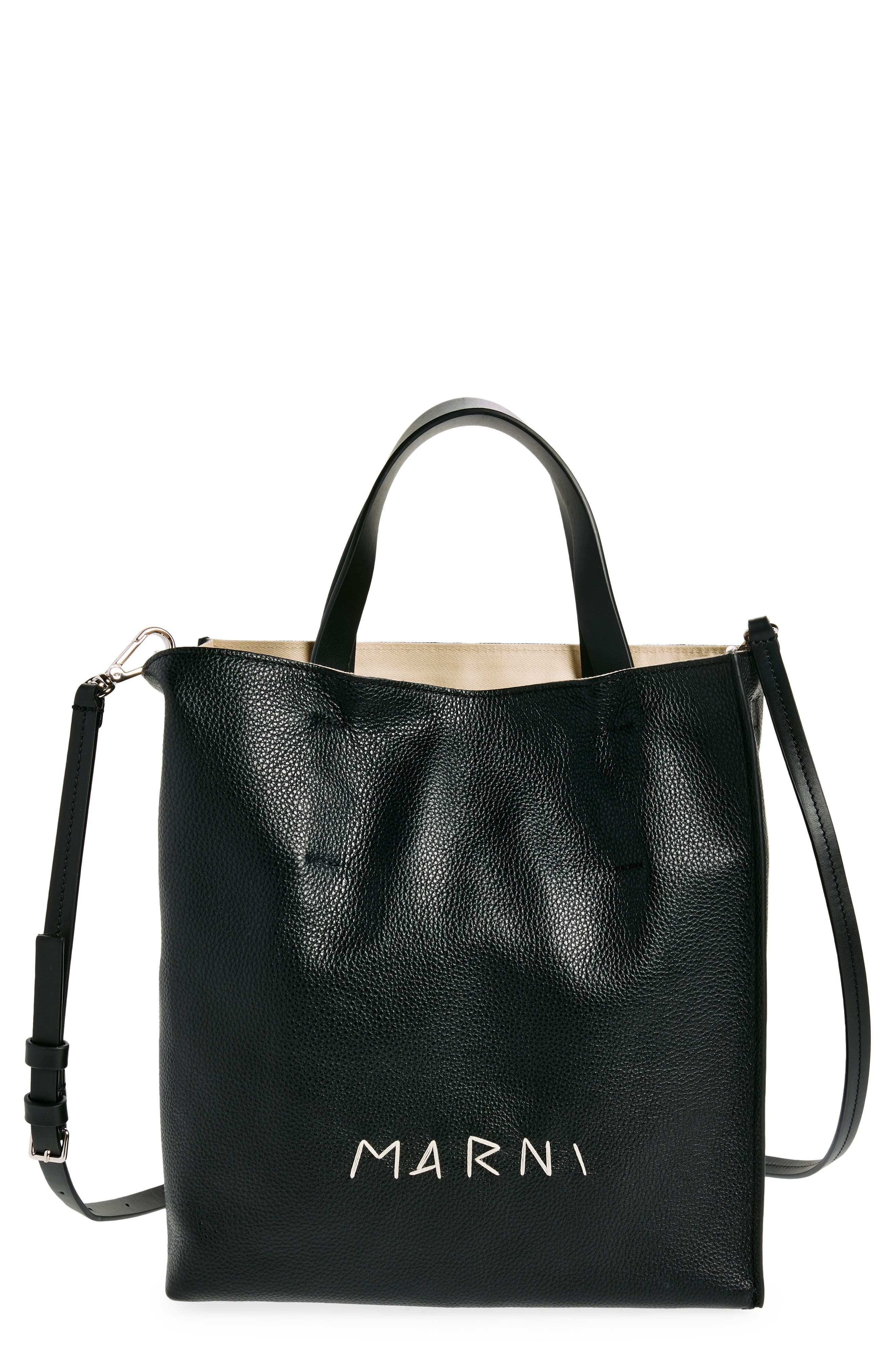 Marni Museo Small Soft Leather Tote in Black at Nordstrom - 1