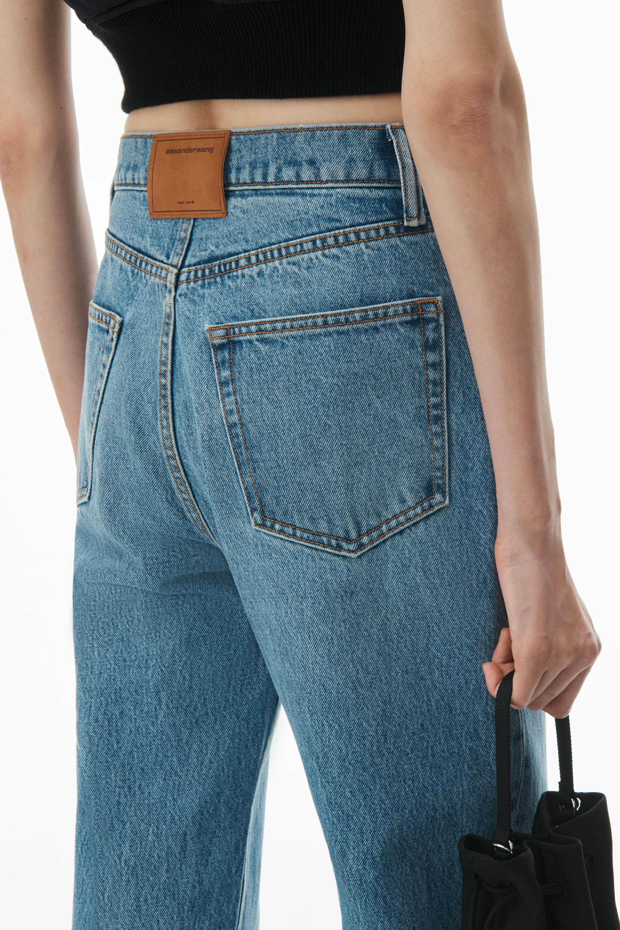 EZ Mid Rise Jean With Embossed Logo - 6