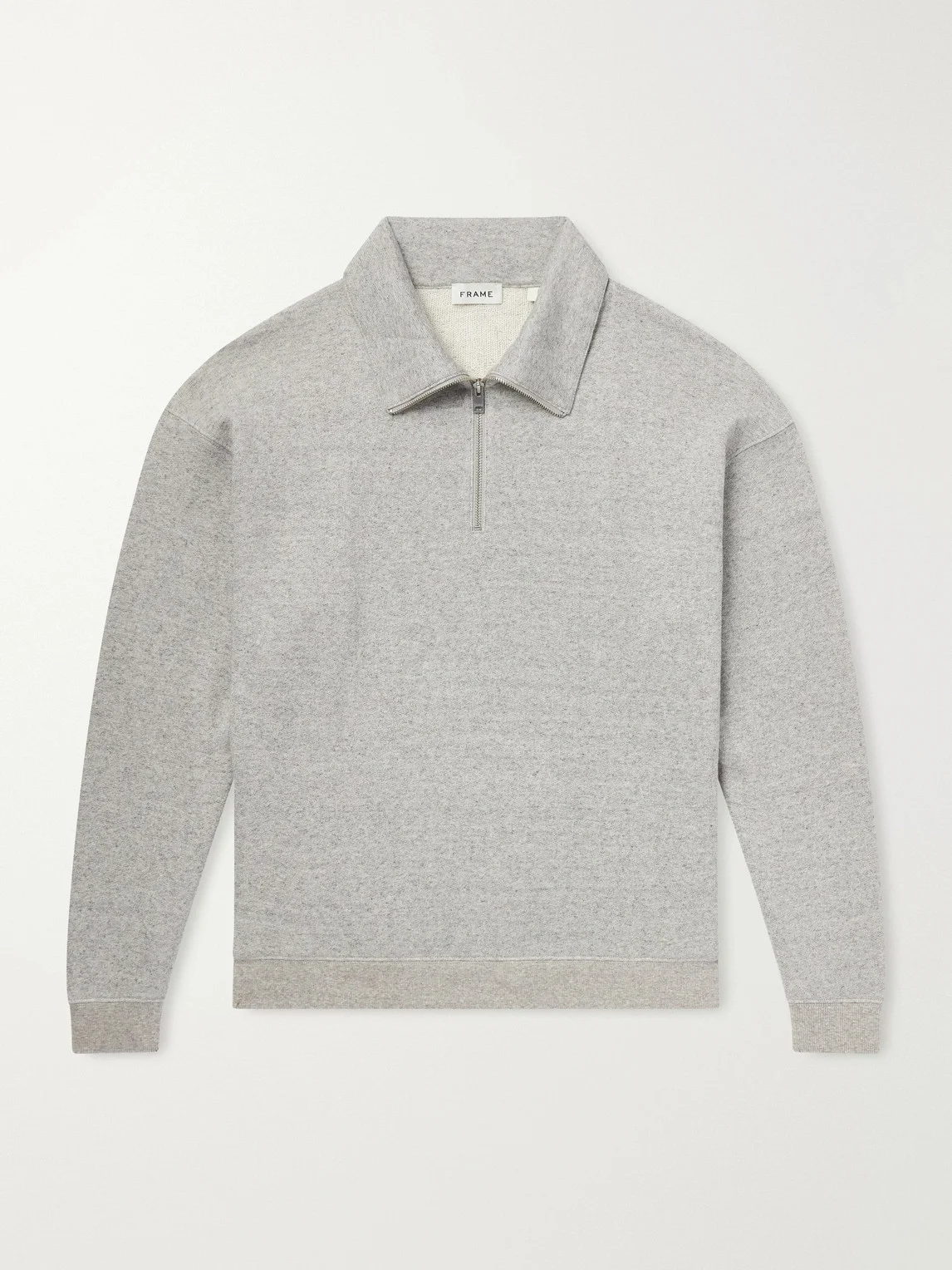 Cotton and Lyocell-Blend Jersey Half-Zip Sweatshirt - 1