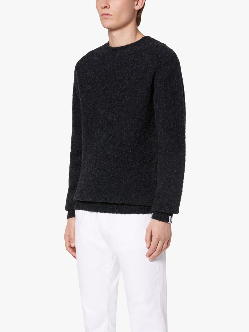 HUTCHINS CHARCOAL WOOL CREW NECK SWEATER 3