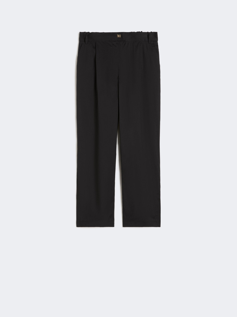 CURVE Stretch cotton Capri trousers - BLACK 1