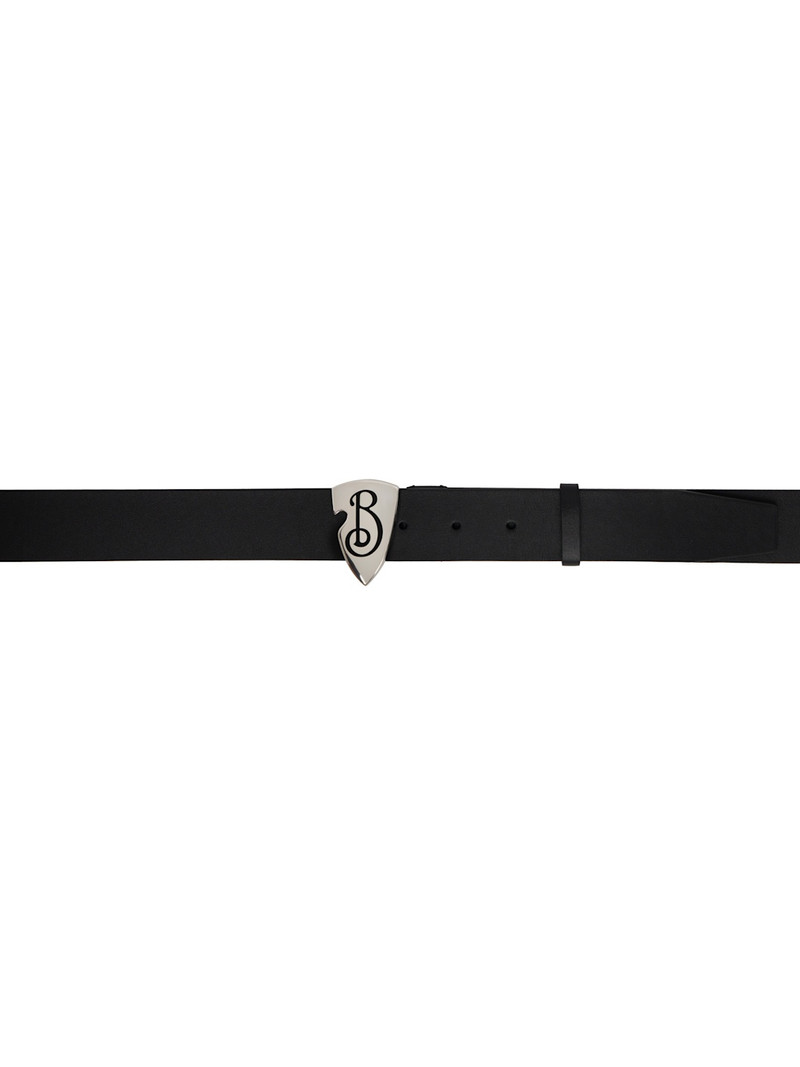 Black Leather B Shield Belt 1