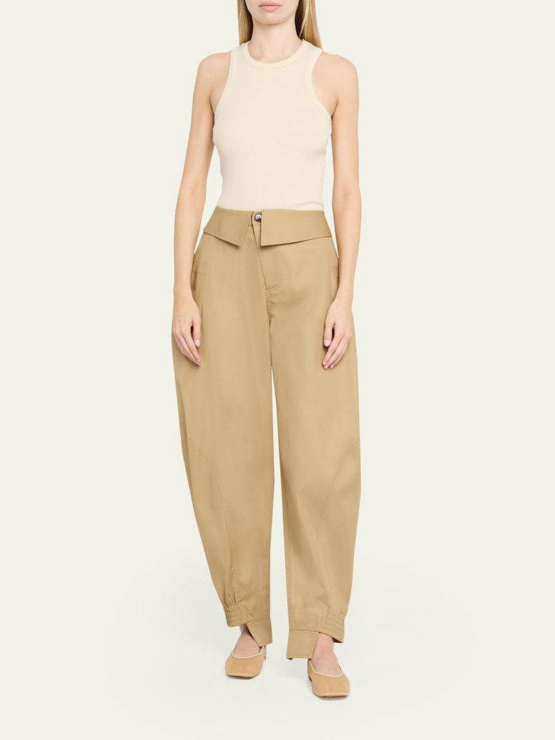 zomer Foldover Waist Oversized Balloon-Leg Ankle Pants outlook