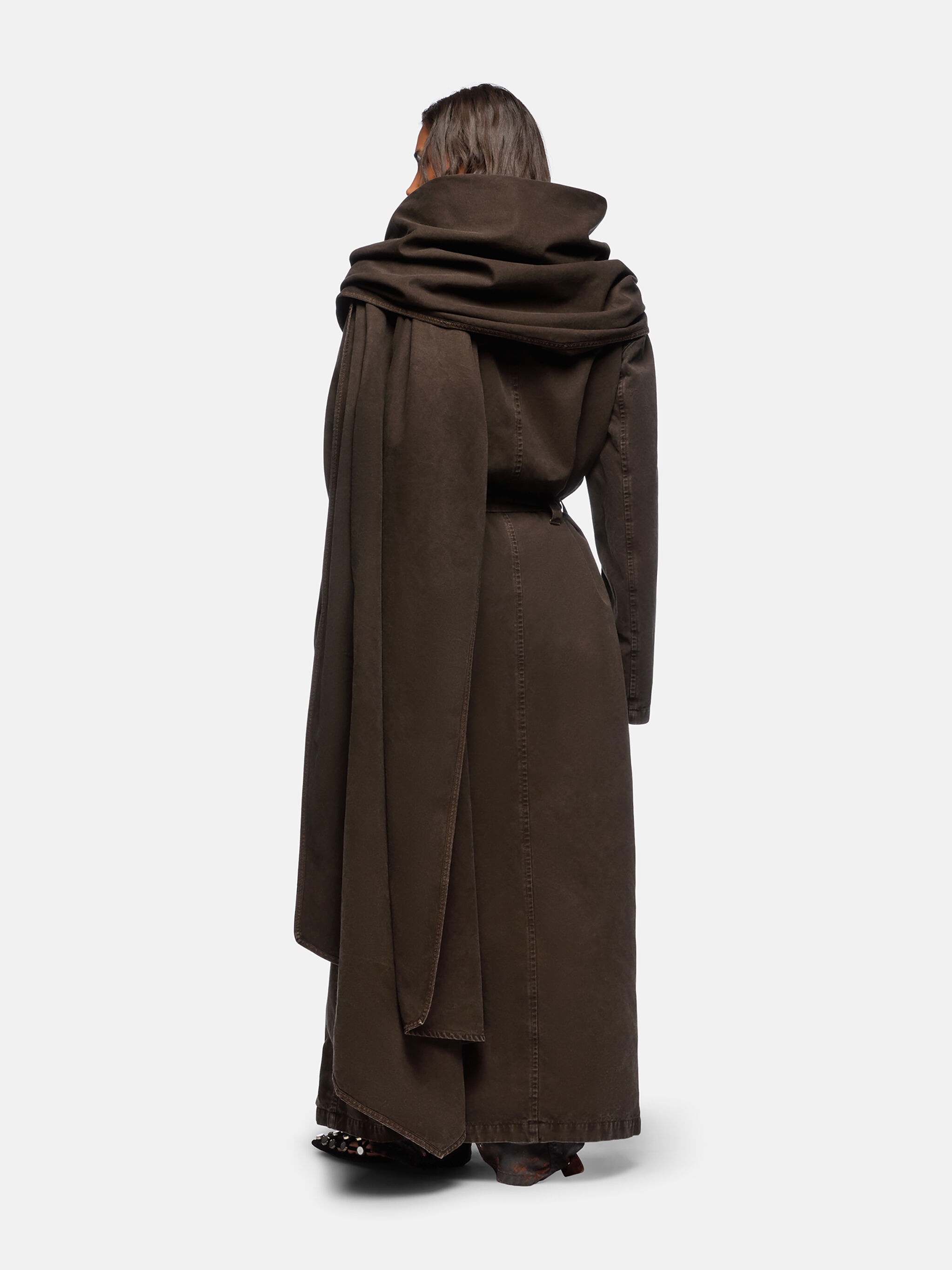 BROWN LONG COAT - 3