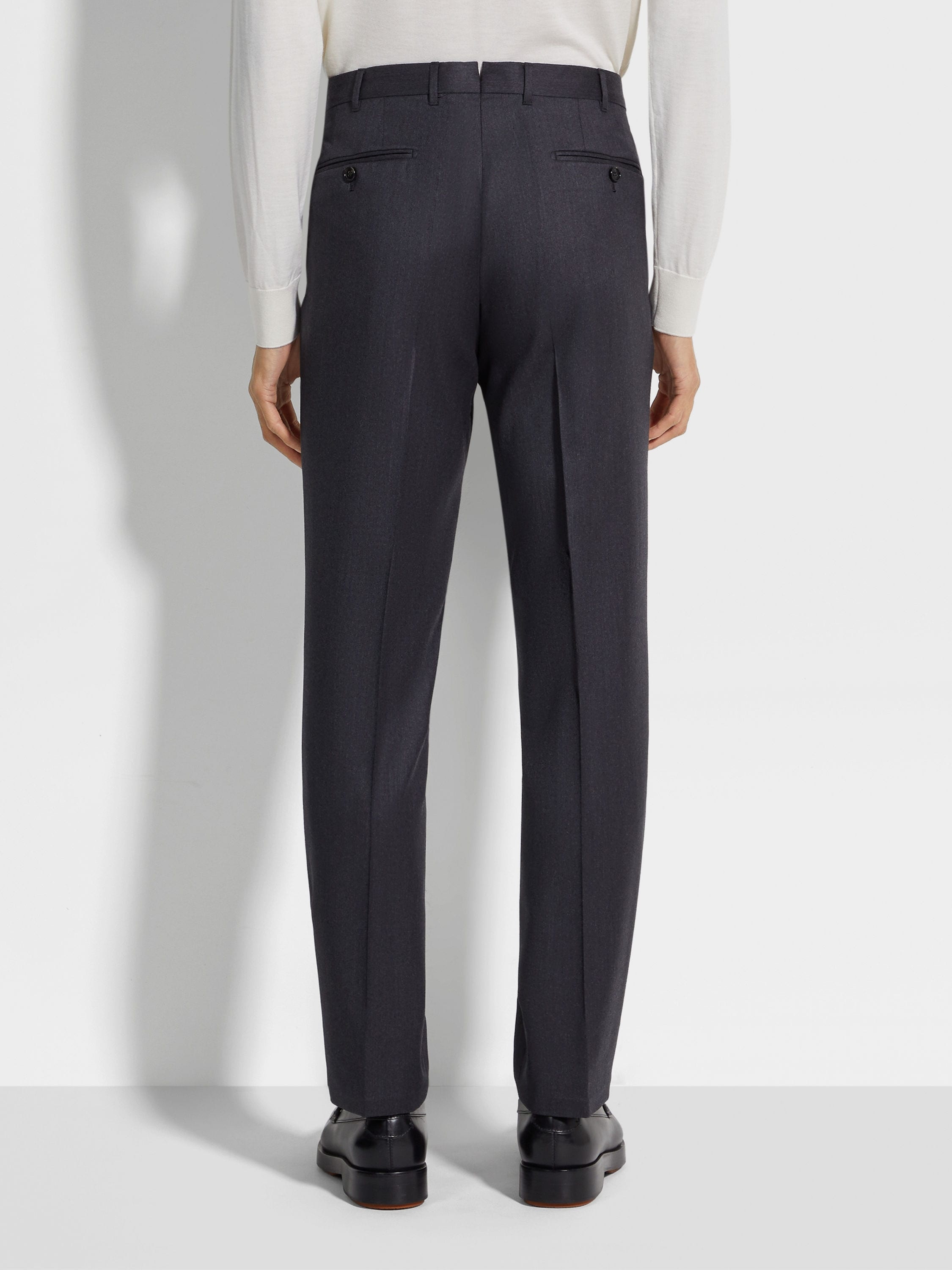 DARK GREY CENTOVENTIMILA WOOL PANTS - 5