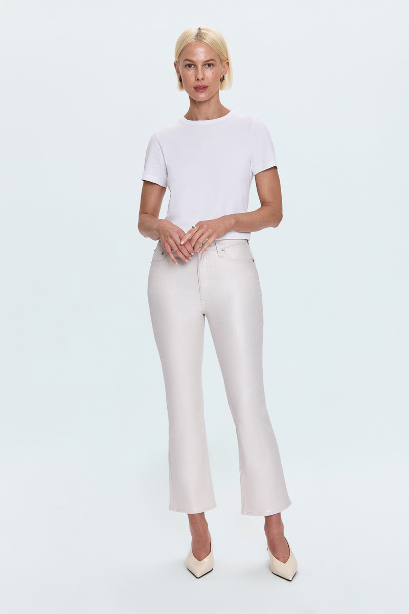LENNON HIGH RISE CROP BOOT JEAN - IVORY LUSTER 7