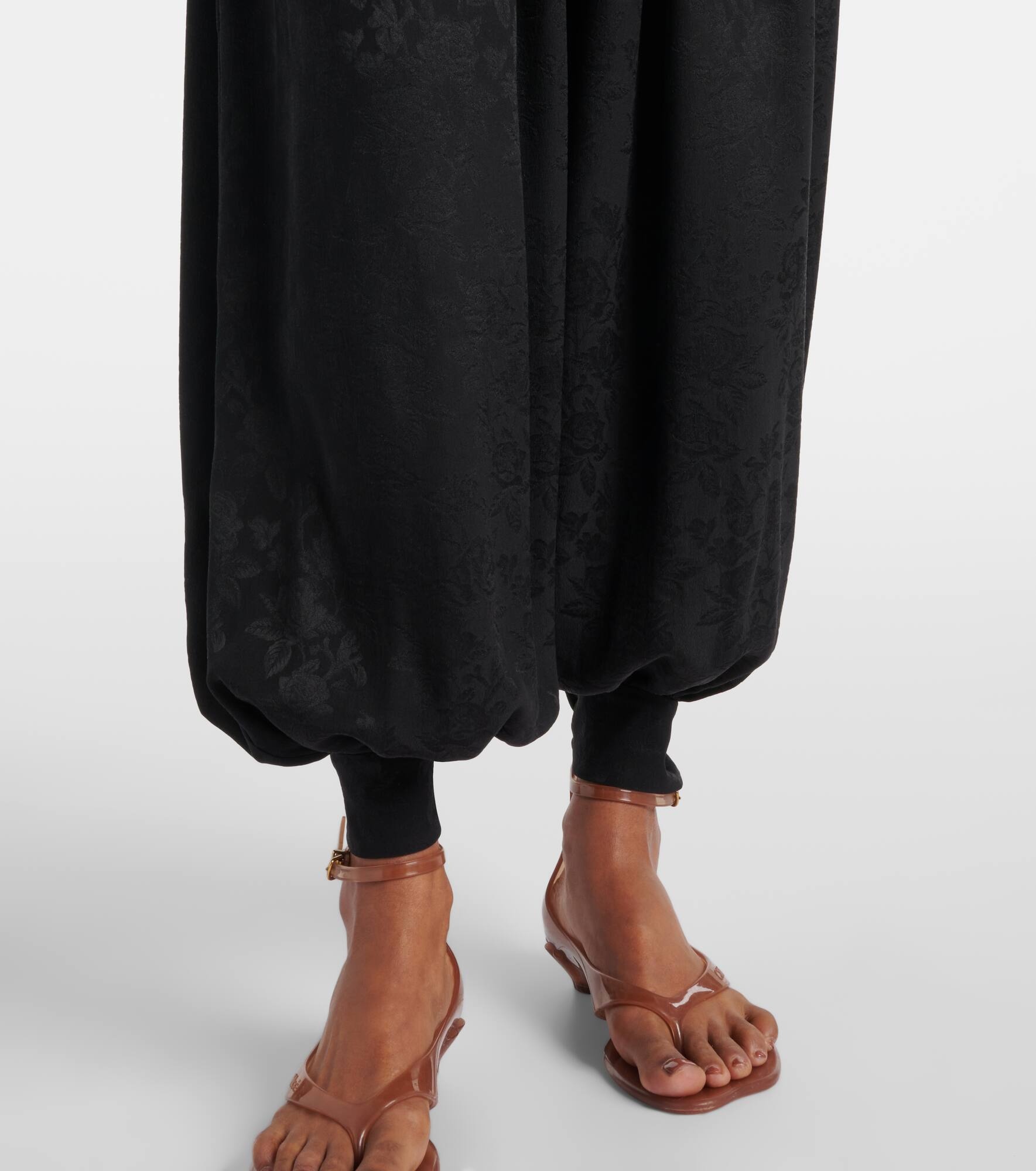 Silk jacquard wide-leg pants - 5