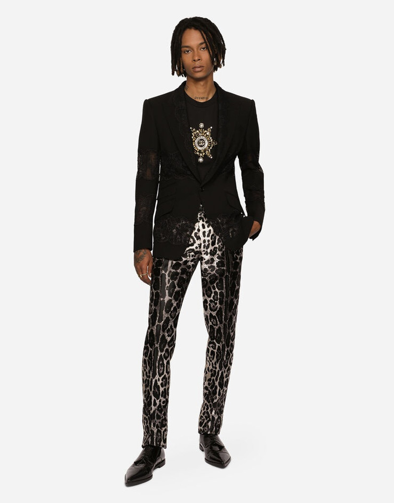 Stretch wool jacket with lace inserts 4