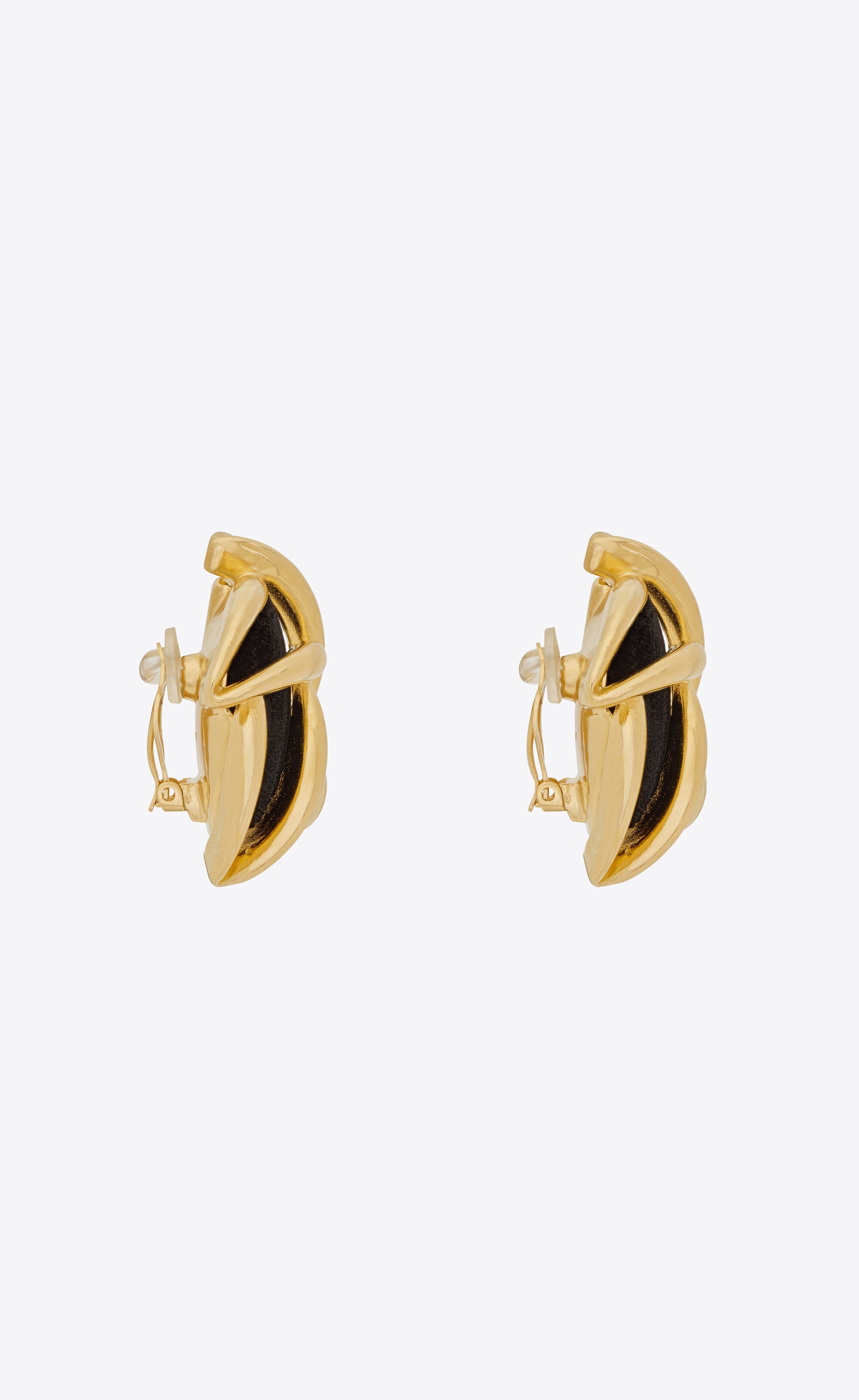 vintage spiral earrings in metal and velvet - 4