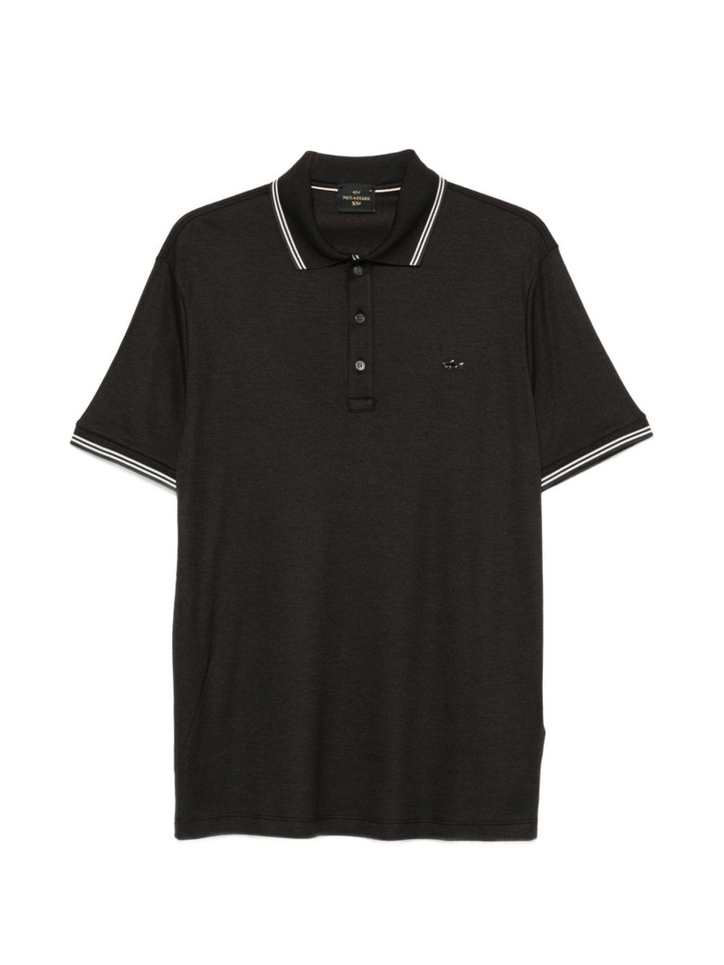 logo-plaque tipped polo shirt 1
