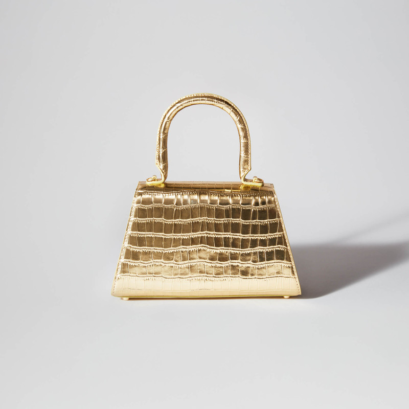 Gold Croc Bow Mini Envelope Bag 3