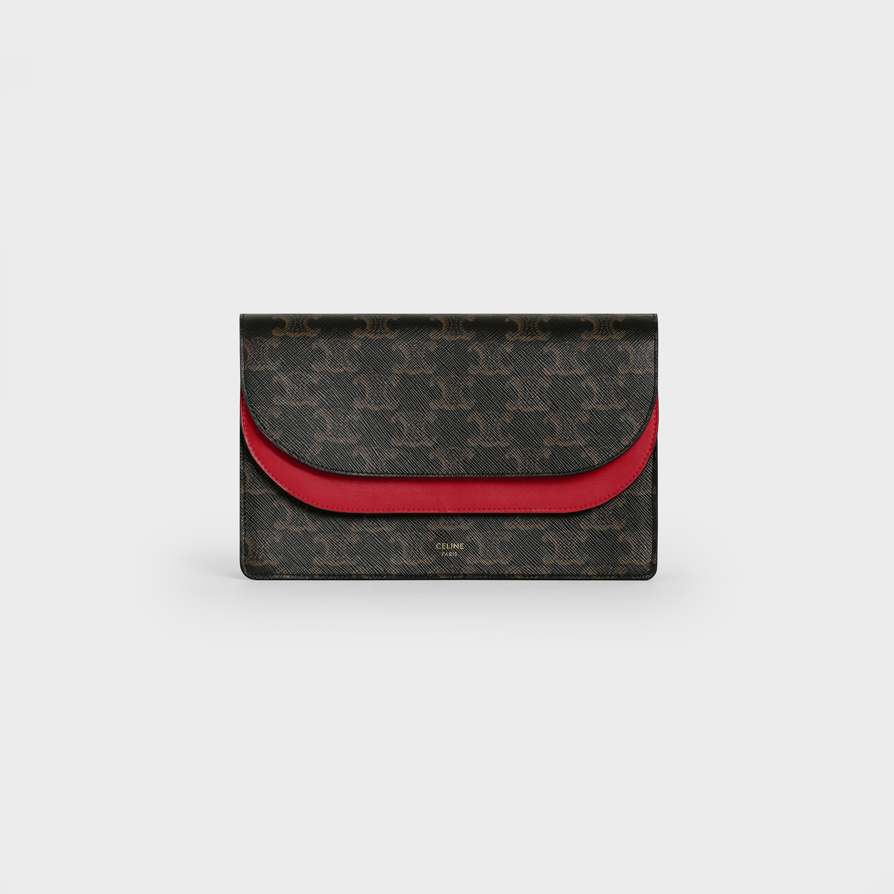 WALLET ON STRAP IN TRIOMPHE CANVAS AND LAMBSKIN - 1