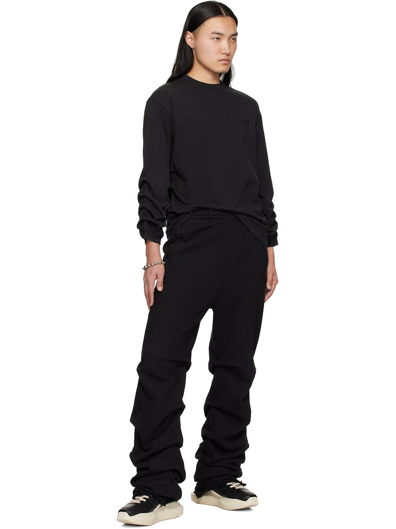 We11done Black Wrinkled Straight Jogger Sweatpants outlook