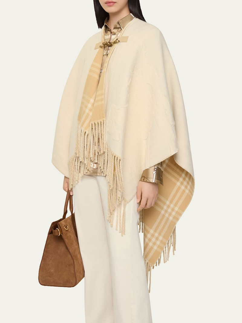 Burberry EKD Fil Coupé Wool Cape outlook