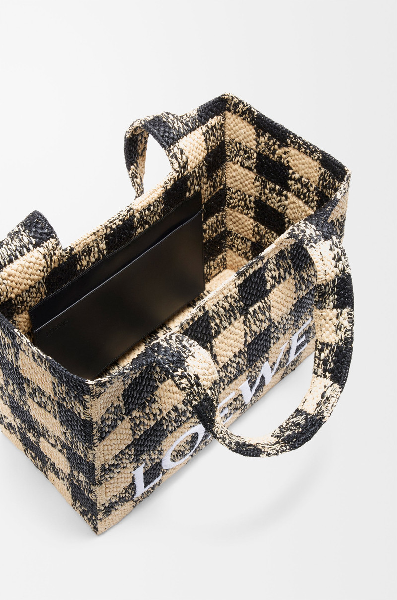 Large LOEWE Font tote in raffia 7