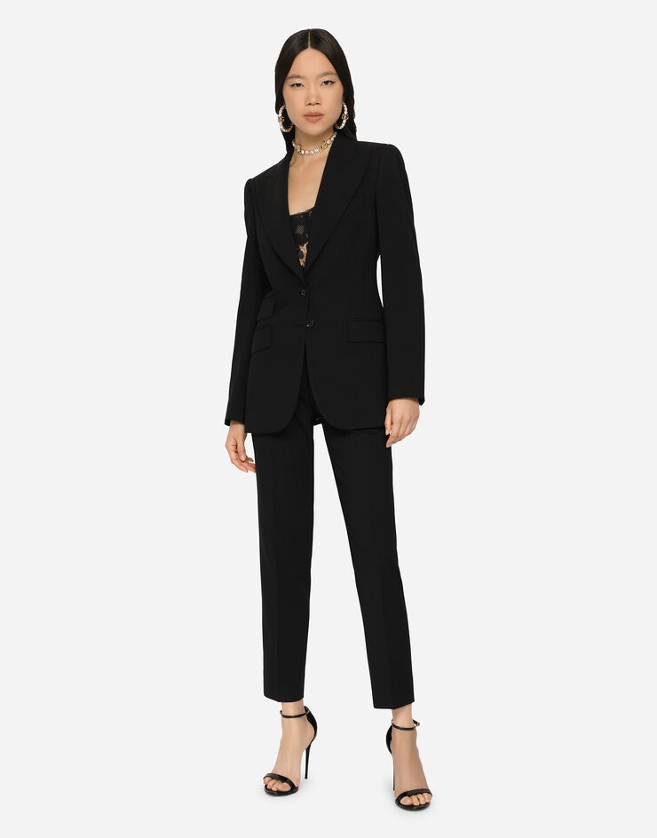 Single-breasted woolen Turlington blazer - 4