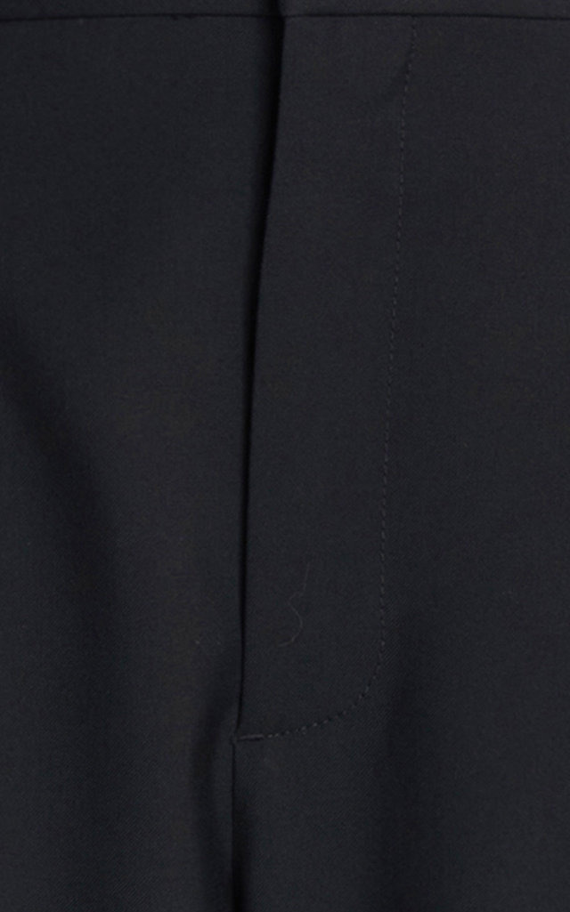 Pleated Cotton Wide-Leg Pants black - 5