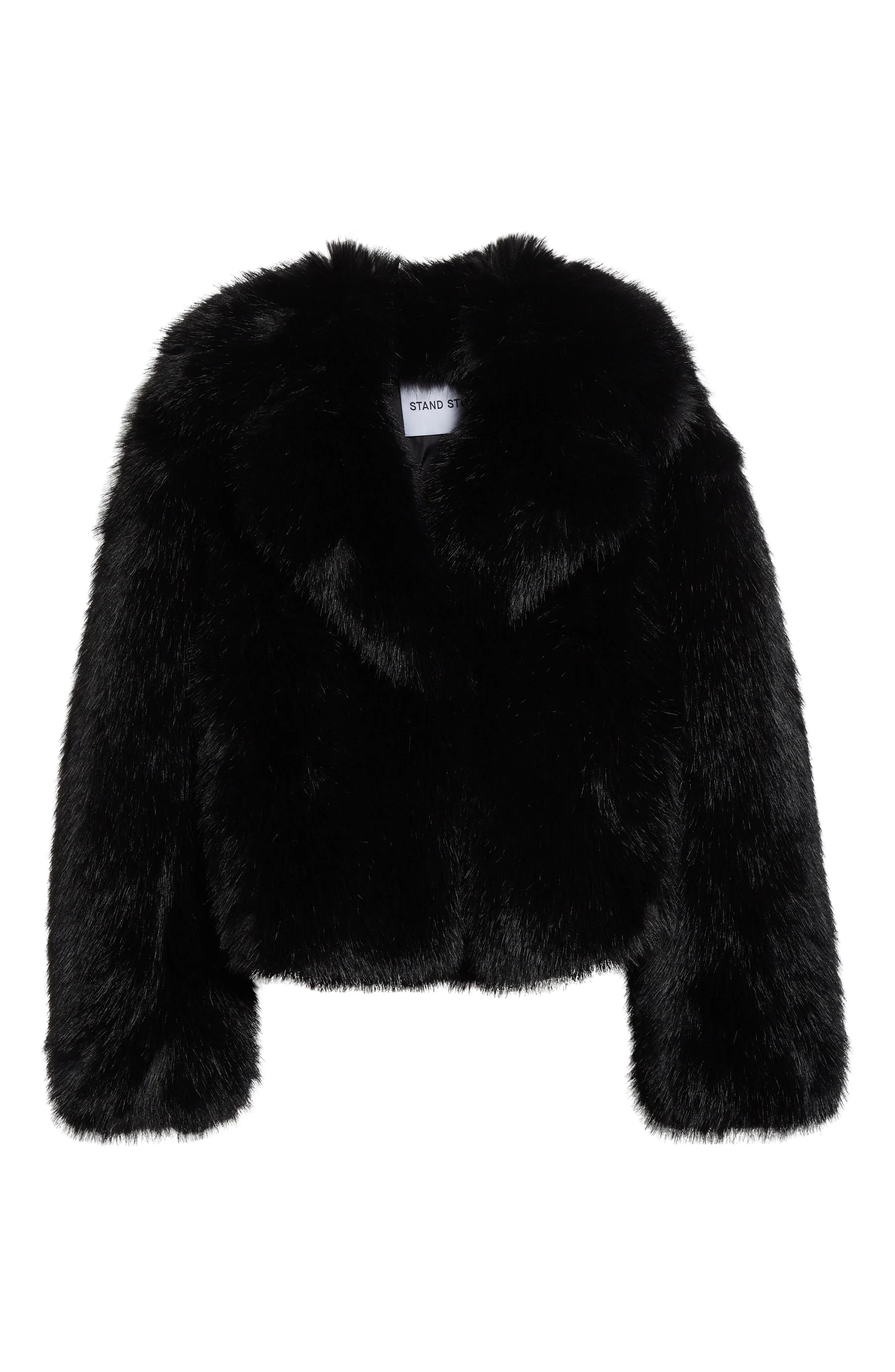 Stand Studio Samara Faux Fur Jacket in Black at Nordstrom - 1